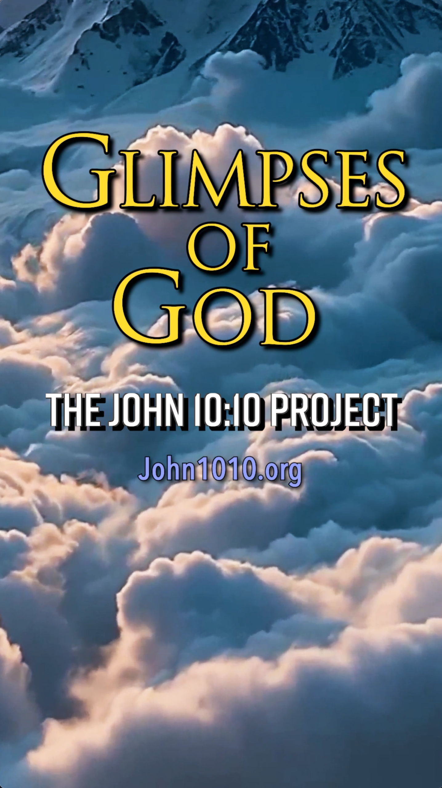 photo of the sky with clouds and text overlay that says 'Glimpses of God'