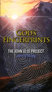 image composite of a fingerprint up against the universe and a bright light